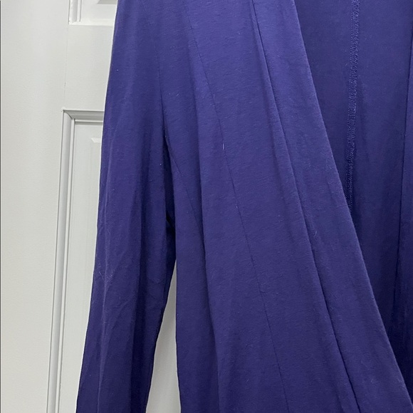 Eileen Fisher Deep Purple Viscose Blend Open Front Cardigan - Size XS - Picture 15 of 16